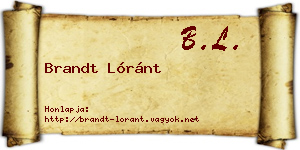Brandt Lóránt névjegykártya