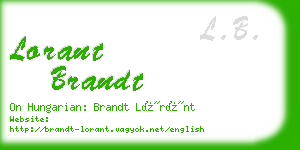 lorant brandt business card